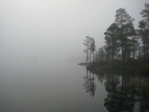Misty lake Inari.